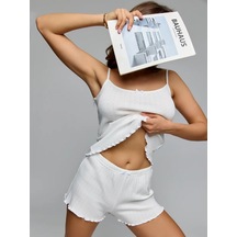 Knıtka Wear Şortlu Ve Atletli Pijama 472011018 Beyaz