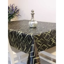 Elyaflı Pvc Muşamba Desenli Silinebilir Masa Örtüsü 02mrl171a Siyah