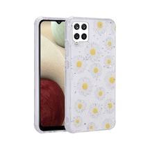 Zore Galaxy M33 Kılıf Simli Desenli Kamera Korumalı Parlak Nvth Popy Kapak - Papatya