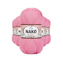 5 Adet Pırlanta Amigurumi El Örgü İpi Yünü Pembe 6740 - Nako Mudanis