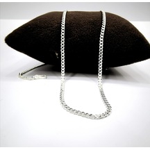 Omar Silver Unisex Gurmet 2,2 Mm Gümüş Kolye Zincir-Beyaz-50 Cm
