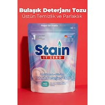 Stain İt Zero Hepsi Bir Arada Toz Bulaşık Makinesi Deterjanı & Güçlü Temizlik Üstün Parlaklık40 Yıkama