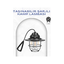 Geometrik Tasarımlı Vintage Kamp Lambası Type-c Şarj, Ayarlanabilir Parlaklık Çok Renkli