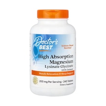 Doctor's Best High Absorption Magnesium Glycinate Lysinate Chelated Albion Traacs 240 Tablet