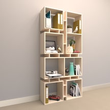 Rafkestir Ozy Suntalam Kitaplık ( 86 X 178 Cm ) Krem ( Parlak )