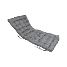 Şezlong Minderi 180x60x12 Cm Su İtici Uv Dayanımlı Plaj Minderi Punto Antrasit