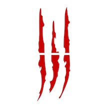 Monster Pençe Oto Sticker Far Sticker Kırmızı 30 10 Cm
