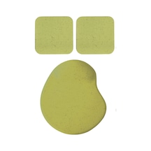 Oval Haki Rengi Kum Desen Bilek Destekli Mouse Pad + 2 Adet Kupa Fincan Bardak Altlığı Altlık Set
