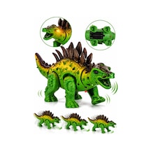 Sesli Işıklı Yürüyen Dinazor Oyuncak Stegosaurus Pilli Hareketli Büyük Boy Erkek Çocuk Oyuncak 28 Cm