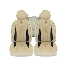 Minderland Fa Serisi - Volkswagen Amarok İle Uyumlu Koltuk Kılıfı, Deri / Bej