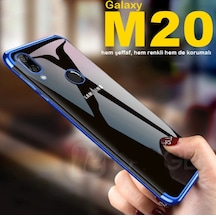 Samsung Galaxy Uyumlu M20 Köseleri Renkli Seffaf Kamera Korumali Kilif 434332417