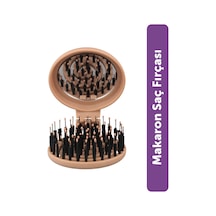 Beauty Makaron Extension Saç Fırçası - Kaynak Saçlara Özel, 3d Esnek, Aynalı, Çanta Boy Mocha