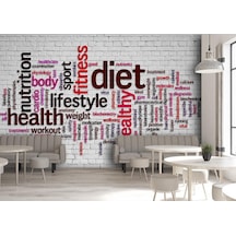 Spor - Fitness Salonu İçin Yazılı Duvar Kağıdı (397446322)