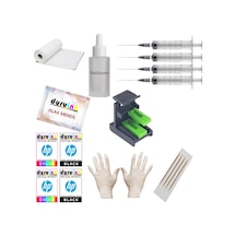 Hp K7100 D5160 B8350 344 343 339 Kartuş Dolum Seti 500ml Siyah+3x100ml Renkli