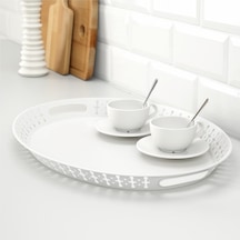Ikea Romantısk Çelik Tepsi 52x39 Cm Beyaz 80175675 Çok Renkli
