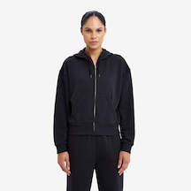Lescon Siyah Kadın Fermuarlı Kapüşonlu Sweatshirt 26s-2201-26n