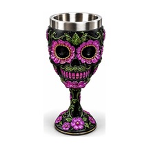 2 Adet 3d Day Of The Dead Şeker Kuru Kafa Desenli Çelik Kadeh Temalı Tasarım, Sugar Skull Tumbler, 18 X 7 Cm