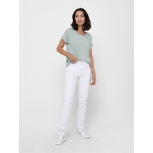 Only Onlmoster Strıpe S/s O-neck Top Jrs Noos Kadın Yeşil Bluz - 15206243