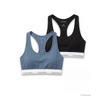 Calvin Klein Bralette 2pk Mavi-siyah 2li Paket Sporcu Sütyeni