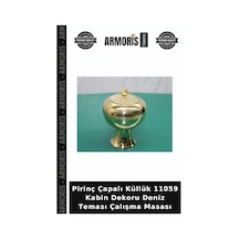 Pirinç Çapalı Küllük 11059 Kabin Dekoru Deniz Teması Çalışma Masası