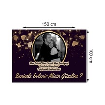 Alternatifbaski Kişiye Özel 100X150 Cm Evlenme Teklifi Afiş Branda Baskı
