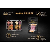 12 Renk Profesyonel Mat Ve Işıltılı Göz Farı Paleti, Nude & Bordo Tonlar, Yüksek Pigmentli, Uzun Süre Kalıcı, Kompakt Tasarım, Far Aplikatörlü Çok Amaçlı Makyaj Seti. Diğer