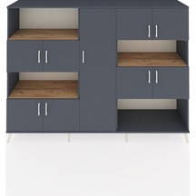 Hyperion Dolap 10 Raflı 9 Kapaklı 220x44x163 Antrasit-antrasit/ça Antrasit-antrasit/çam