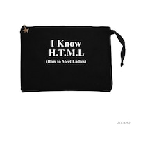 Zepplin Giyim Html Siyah Clutch Astarlı Cüzdan / El Çantası Siyah