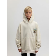 Zekids Erkek Çocuk Triko Detaylı Sırt Baskılı Tasarım Sweatshirt-16627 Renkli