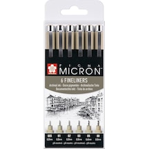Sakura Pigma Micron Teknik Çizim Kalemi 6Lı Set