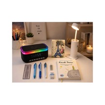 Doğum Günü, Özel Gün, Yeni İş Hediyesi Rgb Alarmlı Saat Hoparlör, Powerbank'lı Masa Lambası, Küçük Prens Kitaplı 5'li Hediye
