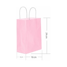 Pembe Kraft Çanta Küçük Boy 18x8x24 Cm 25 Adet