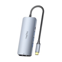 Veggieg 4k 60hz Hdmı Gigabit Ethernet 3 Usb-a 2 Type-c 3.5mm Aux Sd Micro Sd Kart Okuyucu Çevirici Çoklayıcı Hub