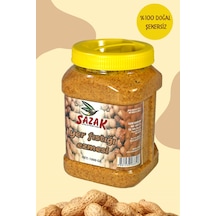 Sazak Şekersiz %100 Doğal Katkısız Fıstık Parçacıklı Fıstık Ezmesi 1 KG
