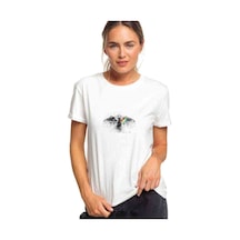 Pınk Floyd Prısm Logo Bırd Spray Baskılı Beyaz Kadın Tshirt
