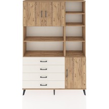 Arges Dolap 9 Raflı 4 Çekmeceli 3 Kapaklı 132x30x195 Çam-çam/... Çam