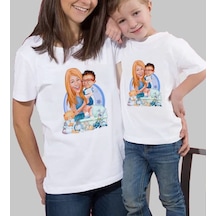 Bk Gift 2li Kişiye Özel Anne-oğul Karikatürlü Kombin Tişört Seti, Anneye Hediye, Anneler Günü Hediyeleri Kobitmeyencom30573 Bk Gift