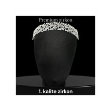Zirkon Elite Band-premium Kalite Zirkon Taç, Özel Tasarım Gelin Aksesuarı Gelin Saç Bandı Beyaz - 801943586 Beyaz