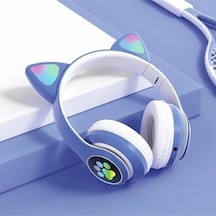 Kedi Kulağı Detaylı Kablosuz Rengarenk Işıklı Bluetooth Rgb Çocuk Oyuncu Kulaklık Üstün Performans