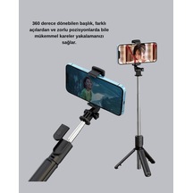 Kablosuz Bluetooth Selfie Çubuğu 360 Dönme Özelliği İle