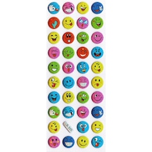 Sticker Kabartmalı Sticker Defter Planlayıcı Etiket Cb355 16x7 Cm- Renkli Komik Emojiler Çok Renkli