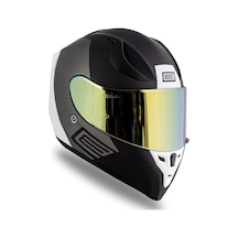 Strada Layer Matsiyah-titanium-beyaz Kask Güneş Vizörlü C4 Siyah