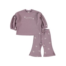 Civil Baby Kalp Baskılı 6-18 Ay Takım - Lila Leylak