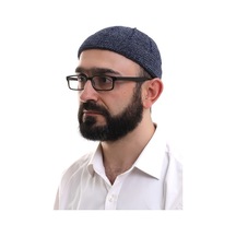 Lacivert Füme Katlamalı Çift Renk Kışlık Kadife Takke