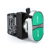 Emas Cm101k20yyok Cm Serisi Metal 2no Çiftli Düz Yeşil-yeşil Ok İşareti Baskılı 22 Mm Buton
