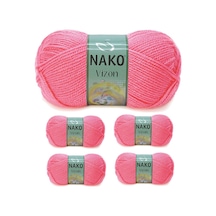 5 Adet Vizon Premium Akrilik El Örgü İpi Yünü Renk No:236 Gül Pembe
