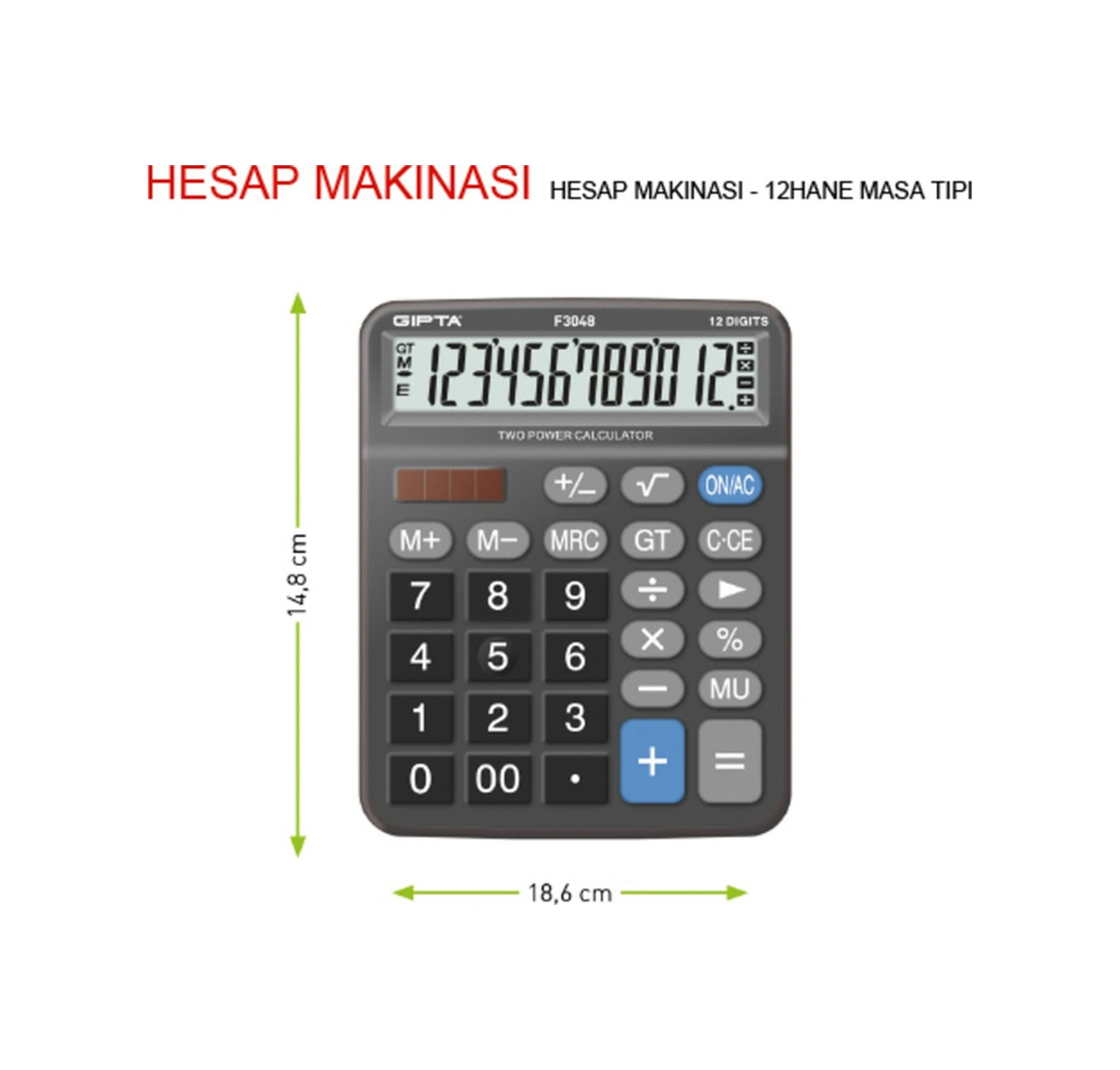 Hesap Makinesi 12 Hane Masa Tipi F3048 Diğer