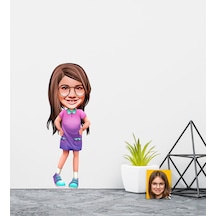 Kişiye Özel Kız Çocuk Karikatürlü Duvar Sticker 50X70CM 3