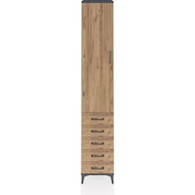 Hyperion Dolap 4 Raflı 5 Çekmeceli Tek Kapaklı 44x44x243 Antr... Antrasit
