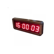 Çift Taraflı Saniyeli Dijital Led Duvar Ve Masa Saati Ve Derece - Kırmızı Kasa Ölçüleri: 7x26 Cm